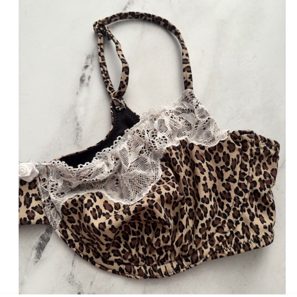 Frankies Bikinis Leopard & Lace Underwire Morning Top Swim Bikini Top XL - Picture 4 of 6